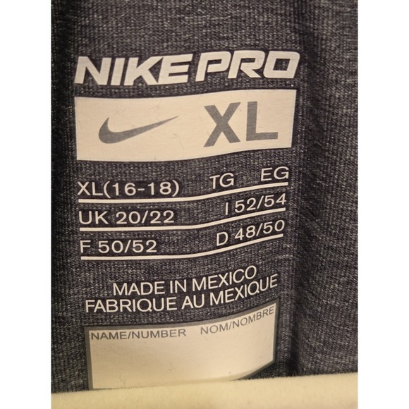 Nike Pro Combat Dri-Fit Tank Top Fitted V Neck Womens Size X Large Gray - Picture 4 of 8